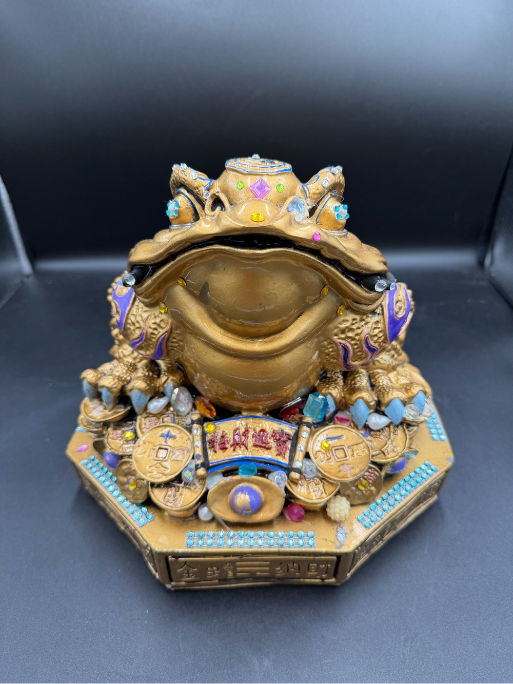 Money Frog Toad Decoration,Chinese Feng Shui Wealth Lucky Money Frog Statue Home